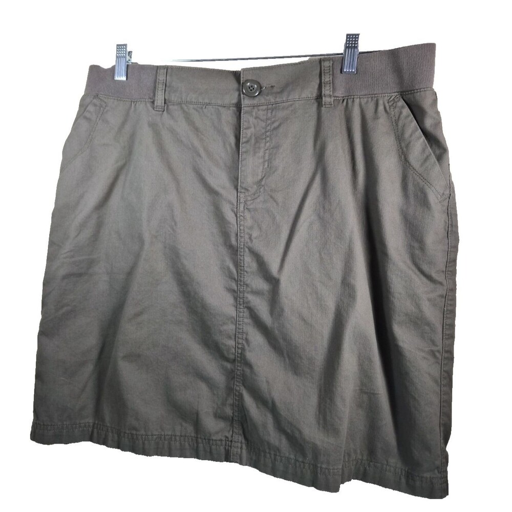 CJ Banks Women's Skort Size 16W Green Cotton Blend Plus Size Casual Pockets